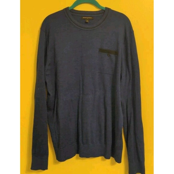 Banana Republic Other - Banana Republic Sweater Men's Blue Long Sleeve Pocket Casual Knit Size Large L